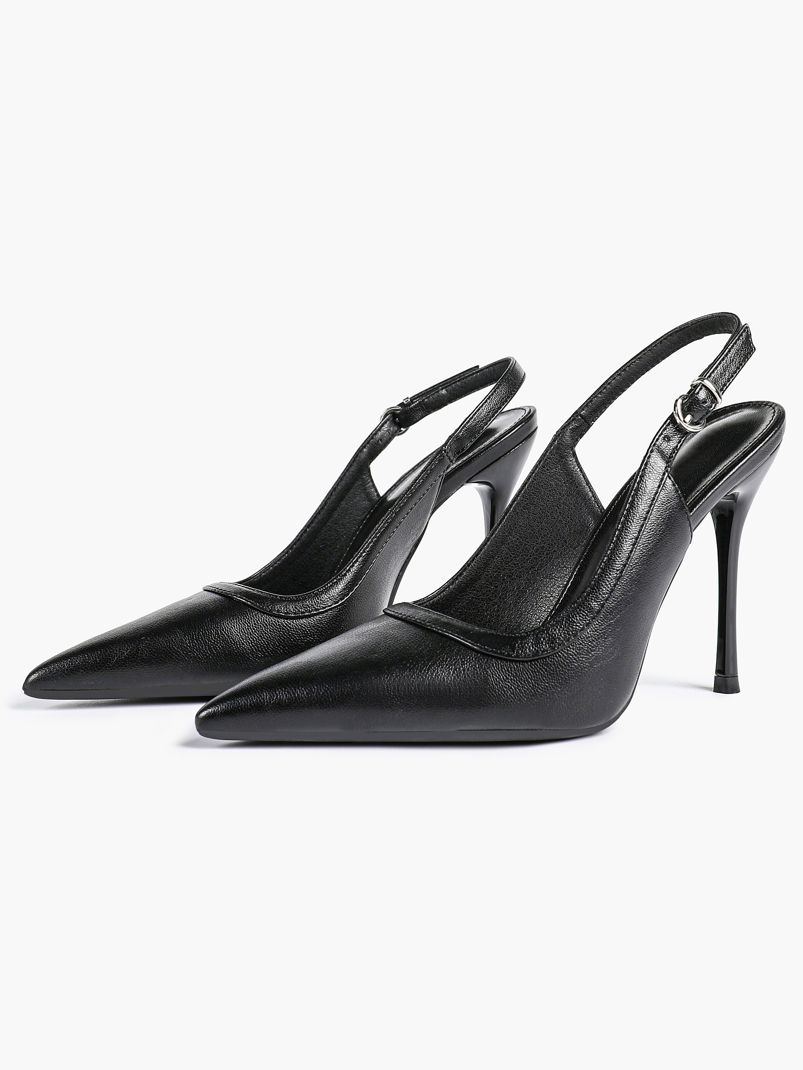 Glossy Patent Slingback Heels | Pointed Toe Formal Heels