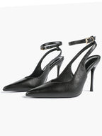 Pointed Toe Ankle Strap Classic Heels – Office Evening Pumps
