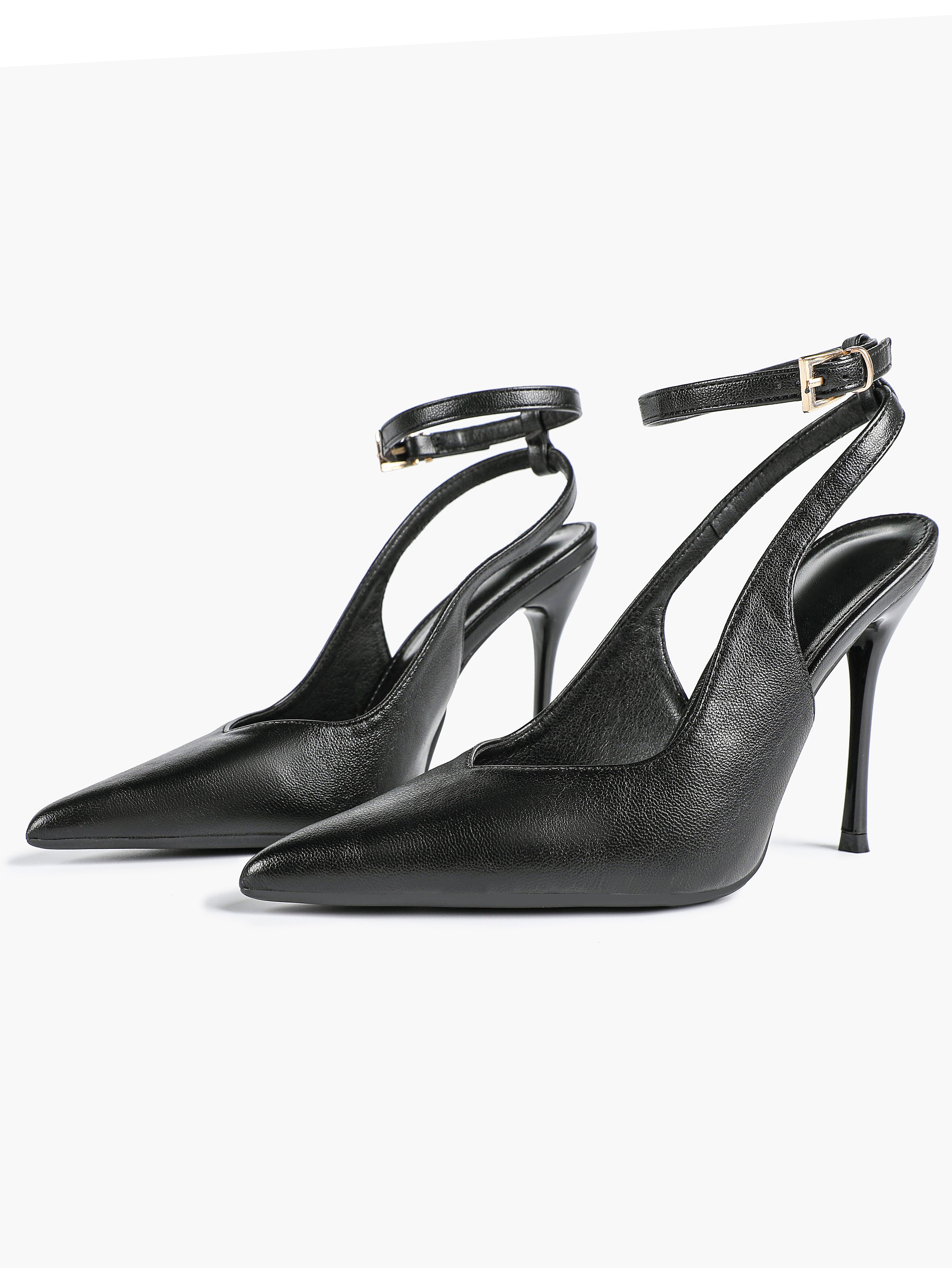 Pointed Toe Ankle Strap Classic Heels – Office Evening Pumps