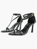 Women's Pointed Toe T-Strap High Heel Sandals -Summer, Wedding Guest, Date Night