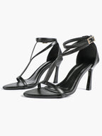 Women's Pointed Toe T-Strap High Heel Sandals -Summer, Wedding Guest, Date Night