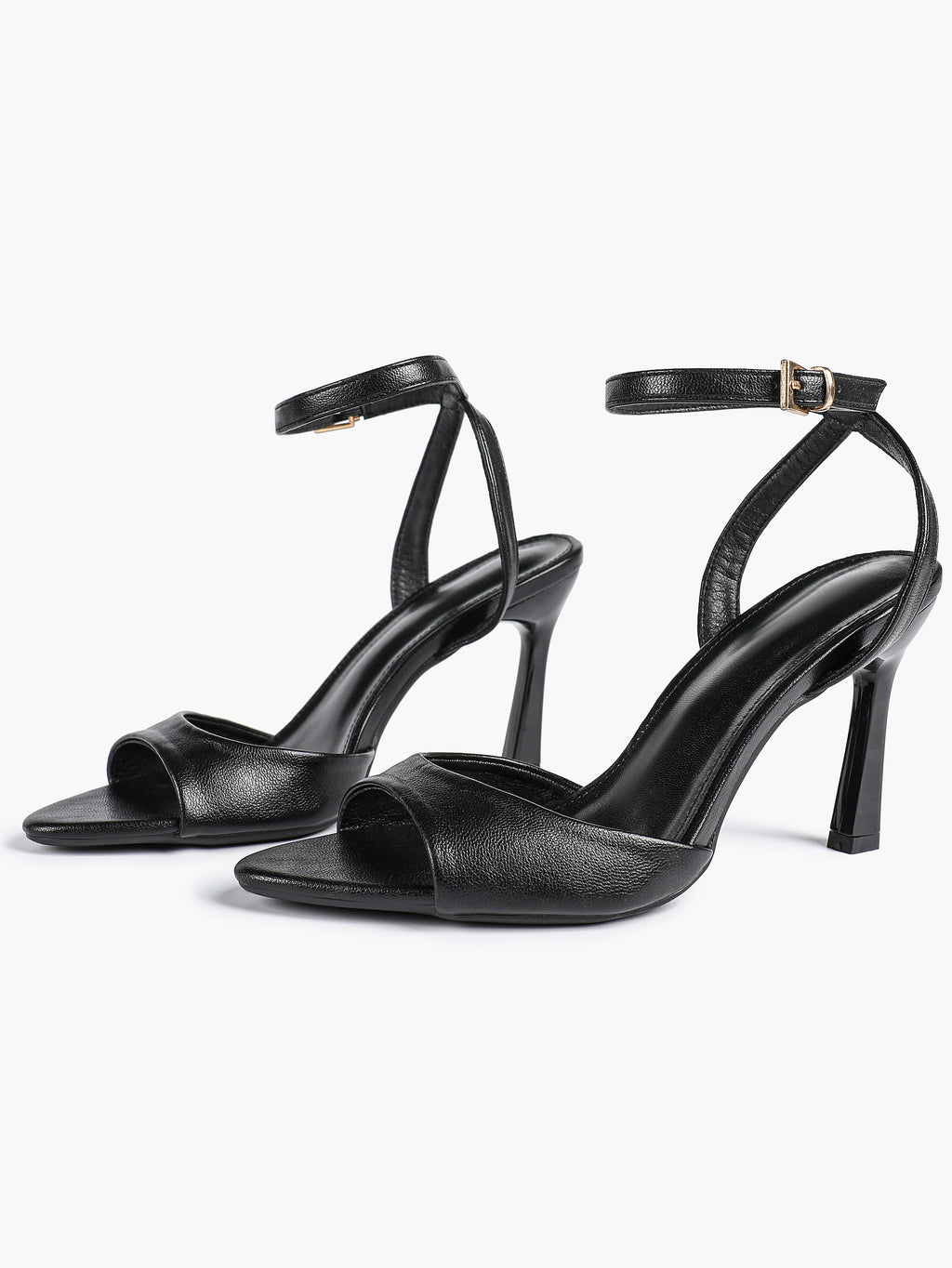 Open Toe Single Band Ankle Strap Heels Adjustable Sandals for Summer Date