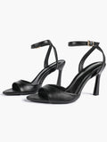 Open Toe Single Band Ankle Strap Heels Adjustable Sandals for Summer Date