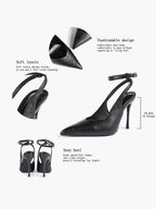 Pointed Toe Ankle Strap Classic Heels – Office Evening Pumps