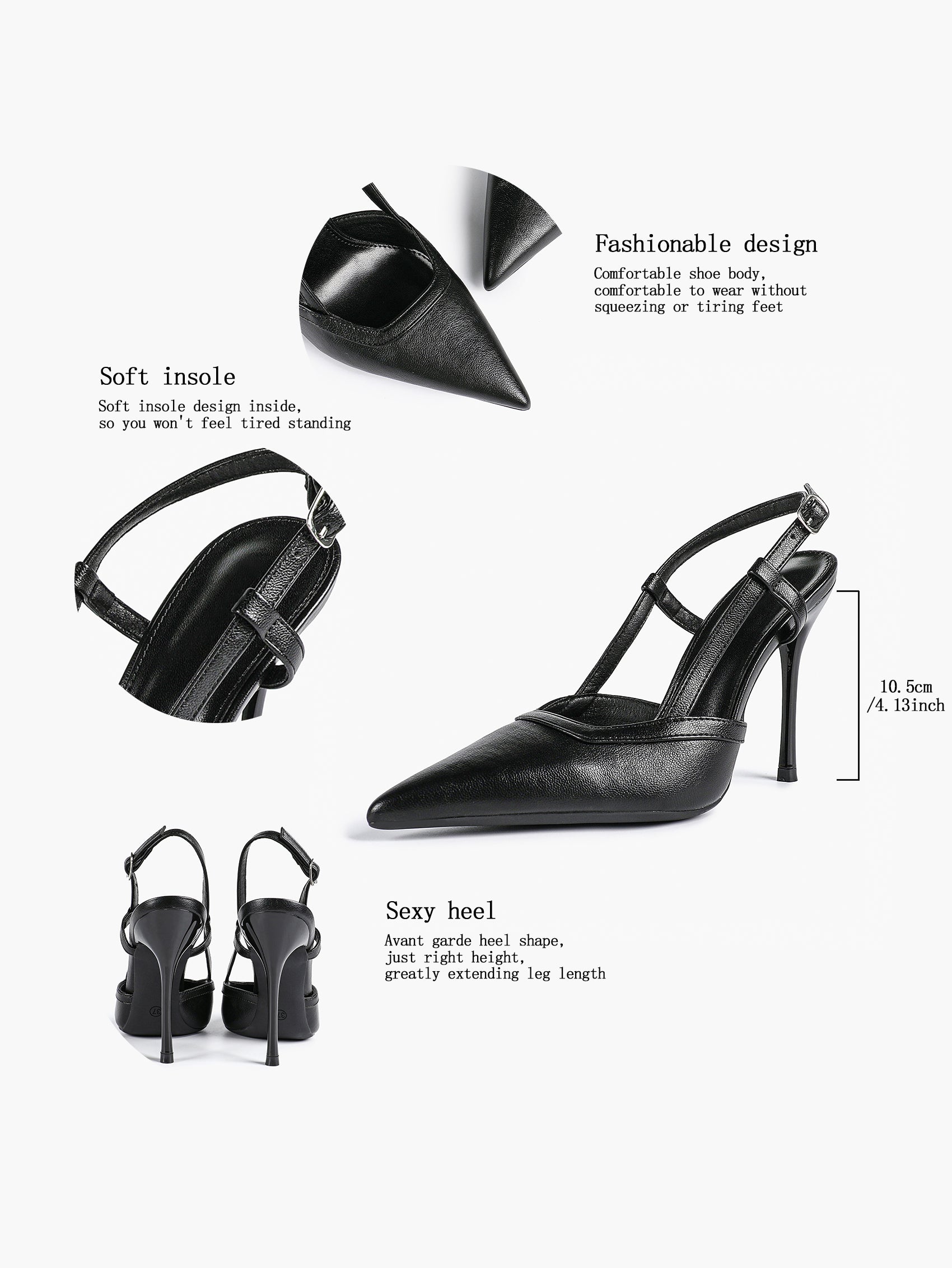 Pointed Toe Slingback Stiletto Heels | Elegant Dress Pumps