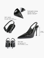 Glossy Patent Slingback Heels | Pointed Toe Formal Heels