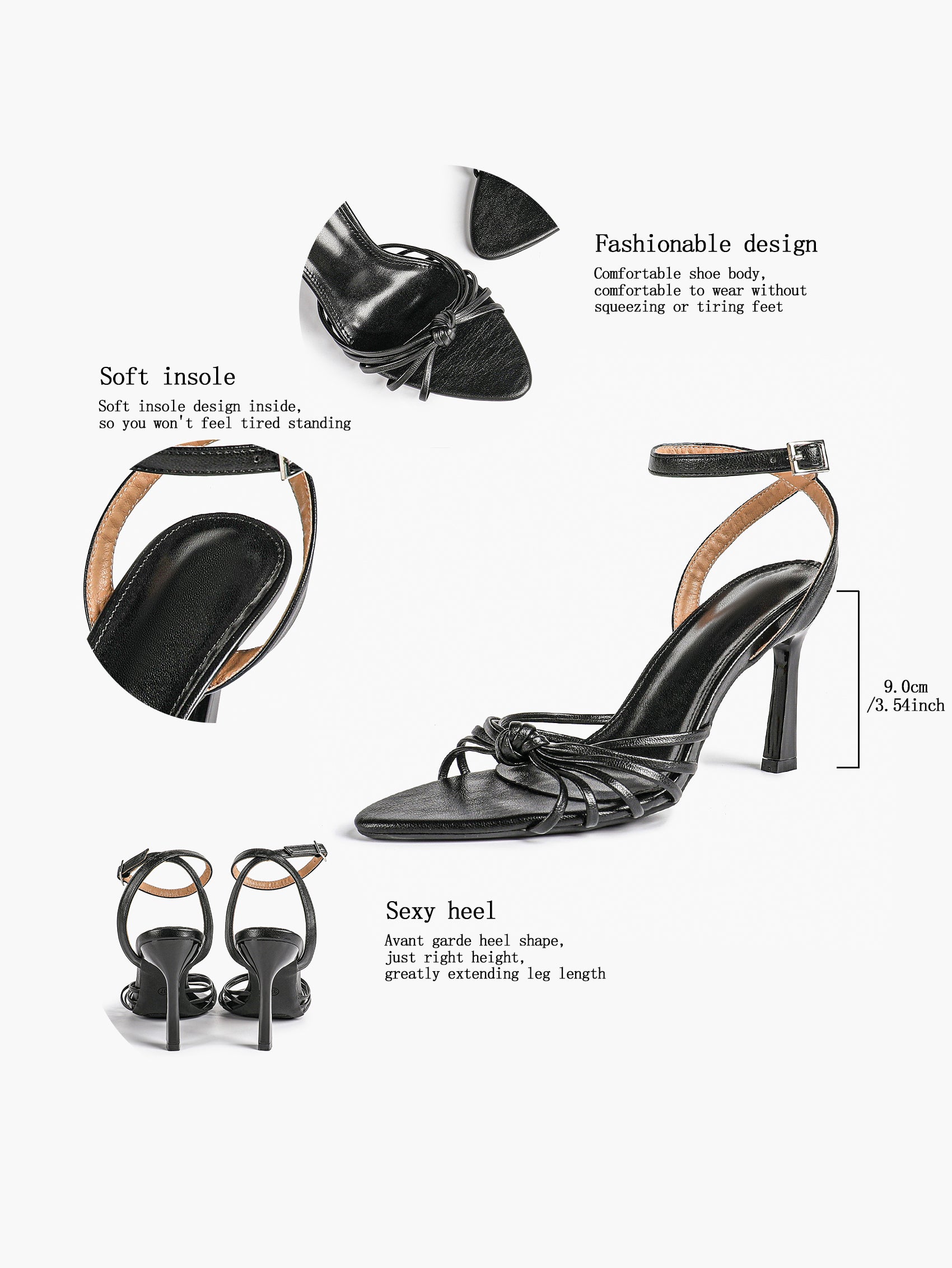 Gold Metallic Knotted Multi-Strap Open Toe Ankle Strap High Heel Sandals