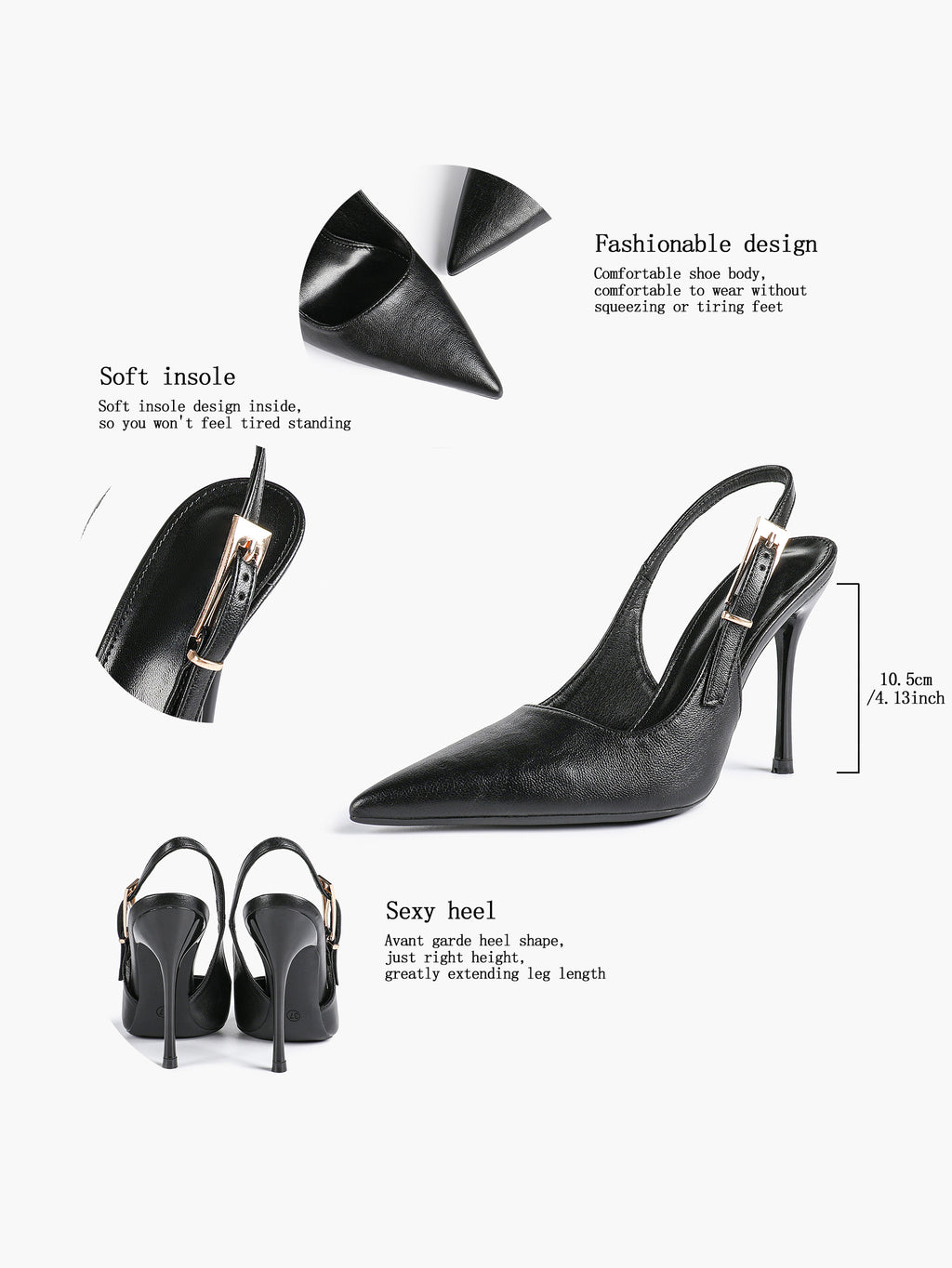 Women's Slingback Pointed Toe Heels-Timeless Elegant Pump