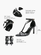 Women's Pointed Toe T-Strap High Heel Sandals -Summer, Wedding Guest, Date Night
