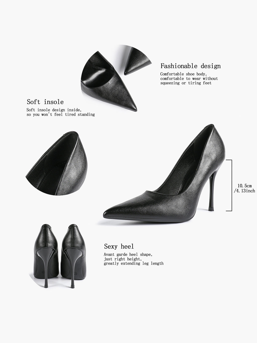 Classic Pointed Toe Stiletto Heels - Office Business Meetings Shoes