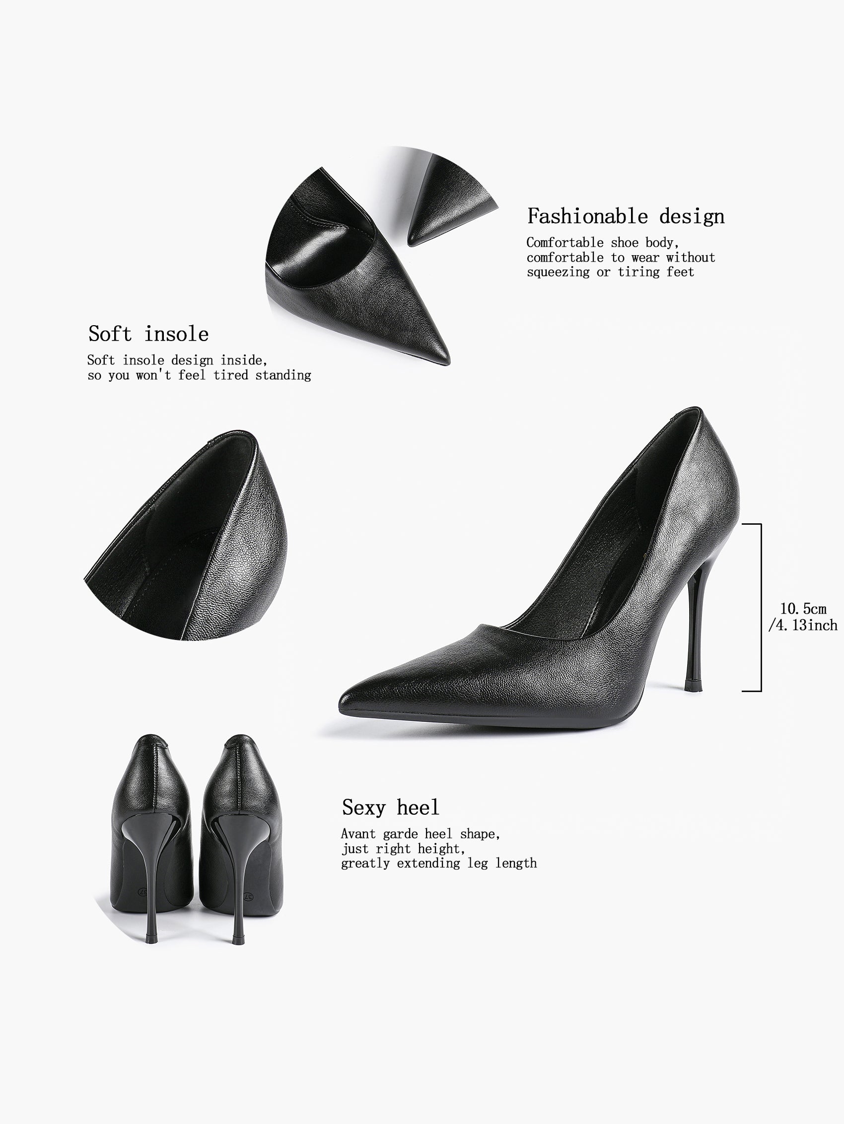 Classic Pointed Toe Stiletto Heels - Office Business Meetings Shoes