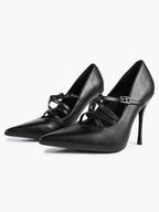 Cross Buckle Slingback Heels - Classic Pointed Toe Pumps