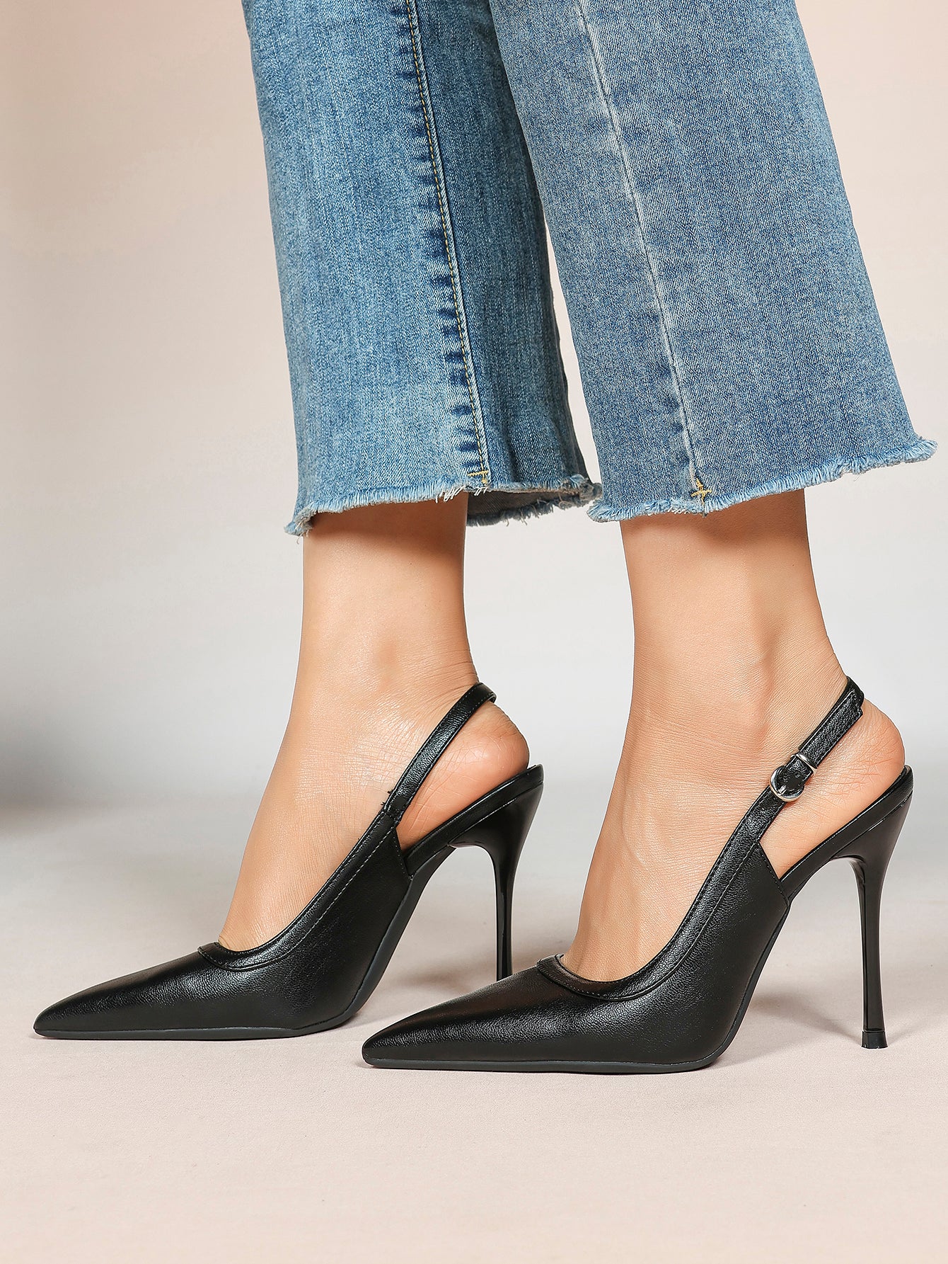 Glossy Patent Slingback Heels | Pointed Toe Formal Heels