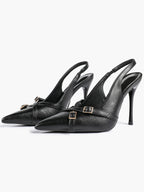 Women's Buckle Accent Pointed Toe Pumps Heels - Party Date Night Heels