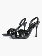 Crisscross Strap Slingback Heeled Sandals Square Toe Stiletto Pumps Wedding Date Night