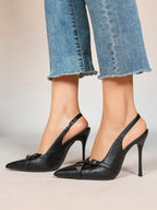 Women's Buckle Accent Pointed Toe Pumps Heels - Party Date Night Heels