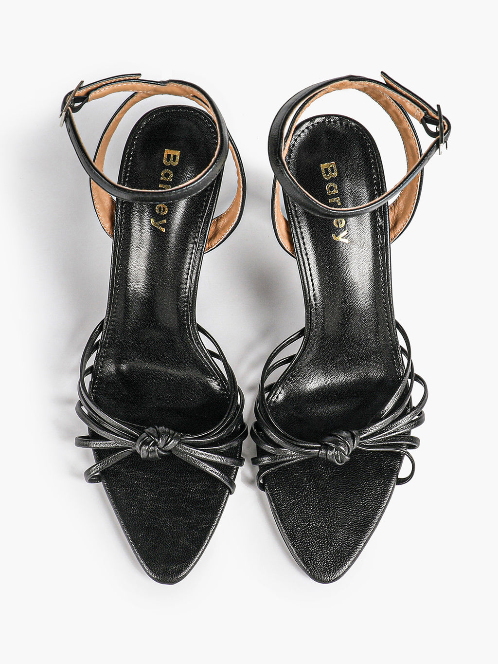 Gold Metallic Knotted Multi-Strap Open Toe Ankle Strap High Heel Sandals