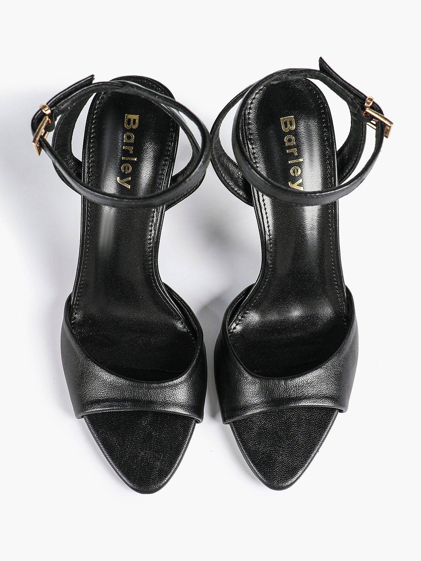 White Ankle Strap Open Toe Block Heeled Sandals - Wedding Party Office