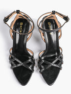 Crisscross Strappy Ankle Strap Metallic Silver Stiletto Sandals Party Date Night