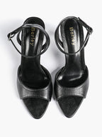 Open Toe Single Band Ankle Strap Heels Adjustable Sandals for Summer Date