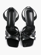 Crisscross Strap Slingback Heeled Sandals Square Toe Stiletto Pumps Wedding Date Night
