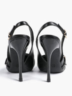 Leather Multi Buckle Slingback Pointed Toe Stiletto Heels-Elegant Dress Shoes