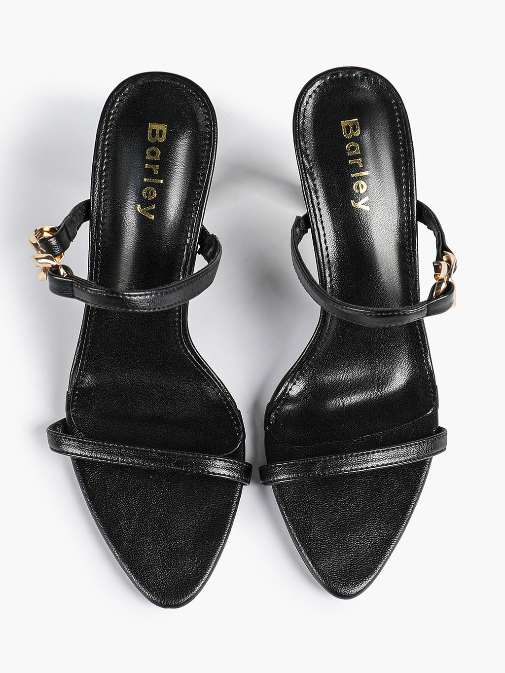 Chain Detail Open Toe High Heel Mules - Daily Party Sandals