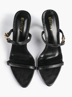 Chain Detail Open Toe High Heel Mules - Daily Party Sandals