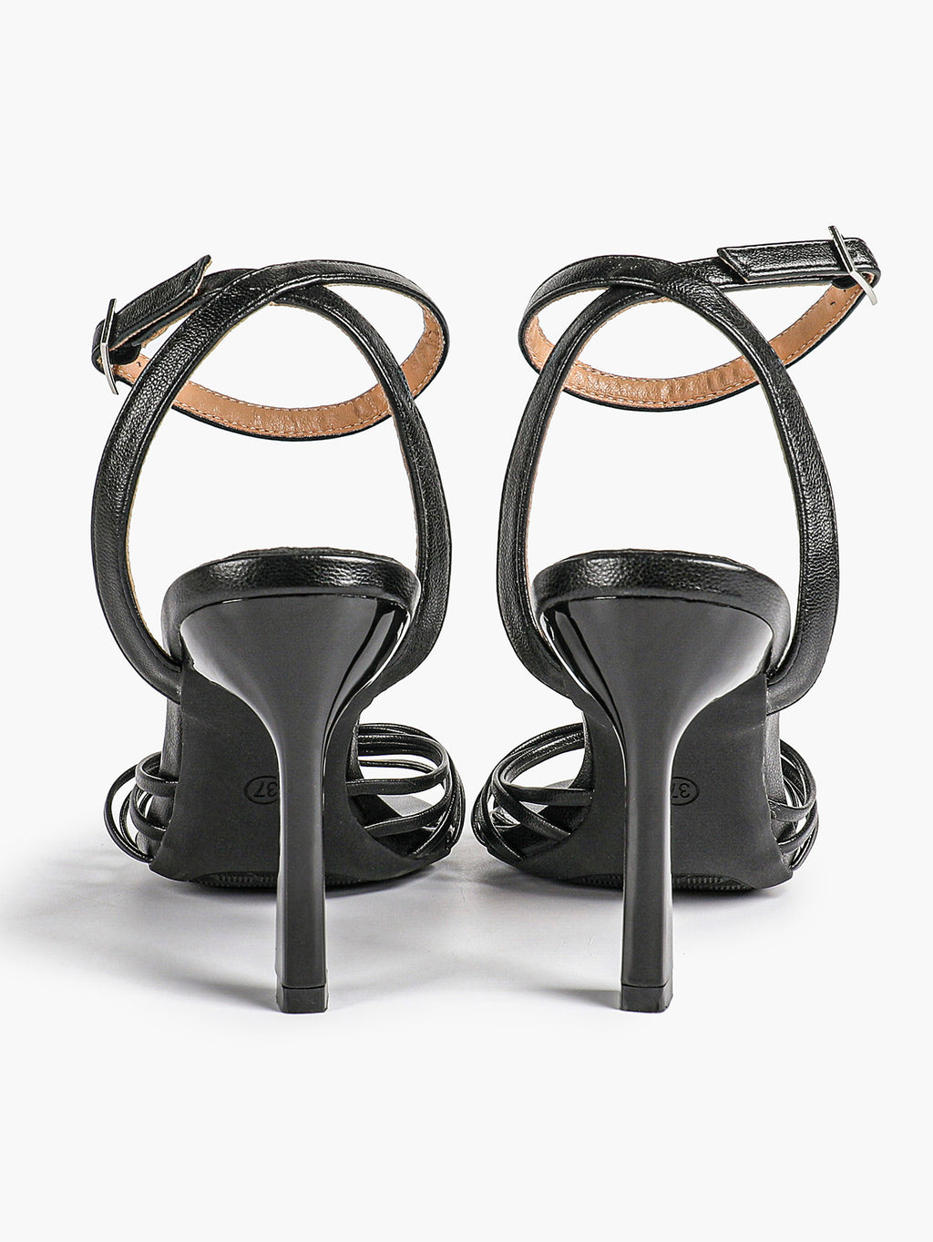 Gold Metallic Knotted Multi-Strap Open Toe Ankle Strap High Heel Sandals