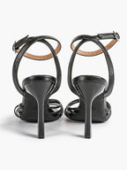 Gold Metallic Knotted Multi-Strap Open Toe Ankle Strap High Heel Sandals