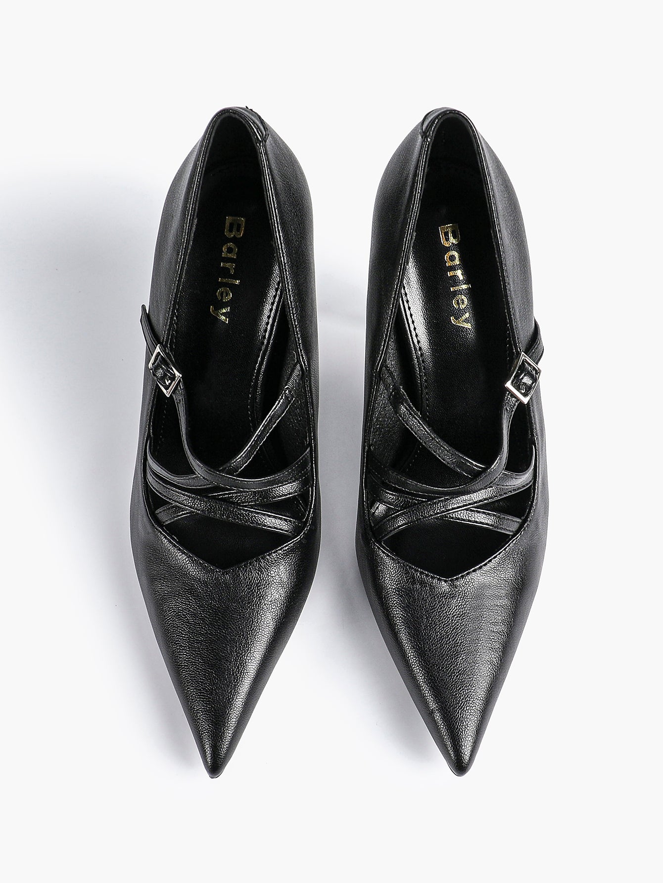 Cross Buckle Slingback Heels - Classic Pointed Toe Pumps
