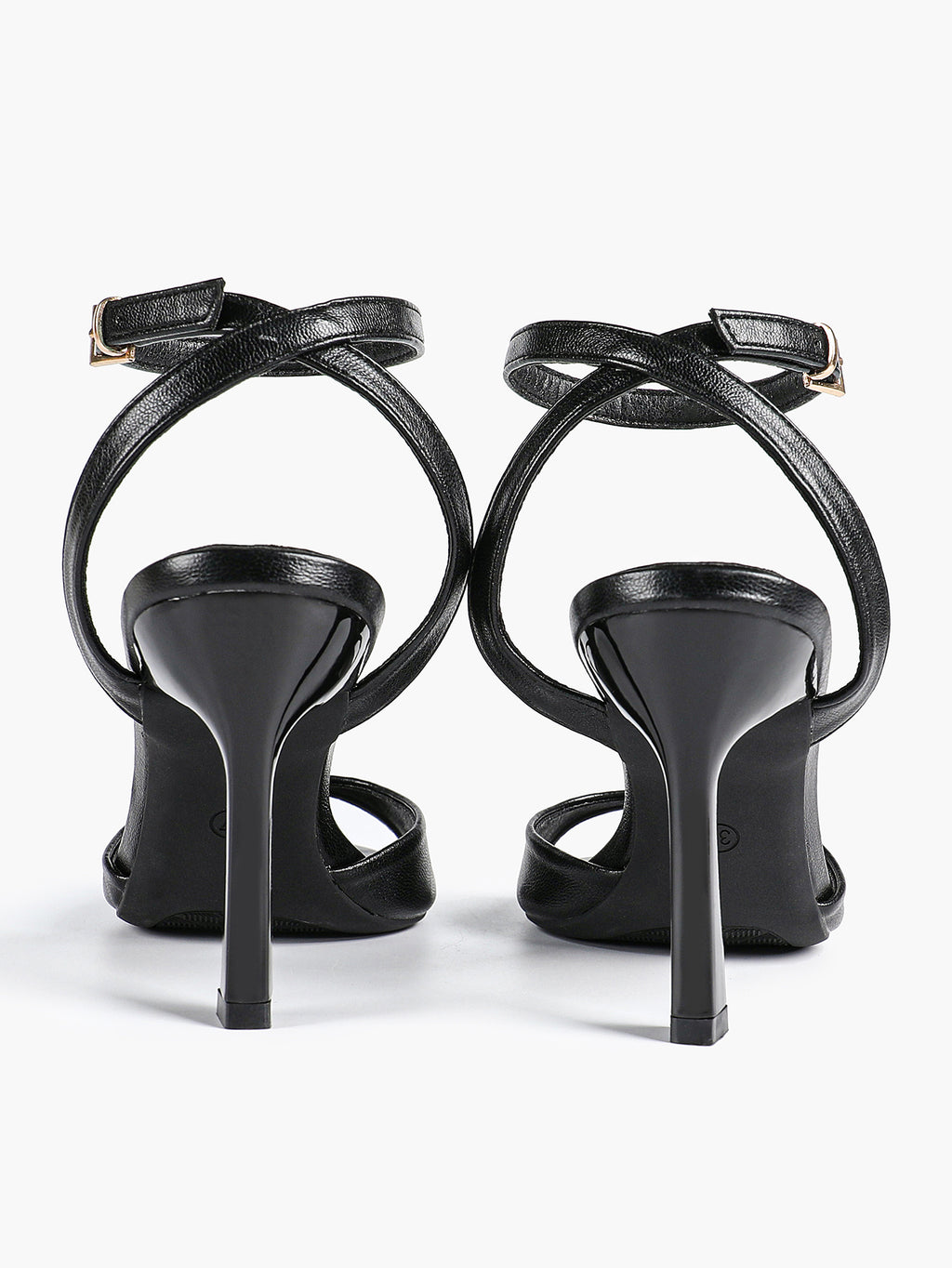White Ankle Strap Open Toe Block Heeled Sandals - Wedding Party Office