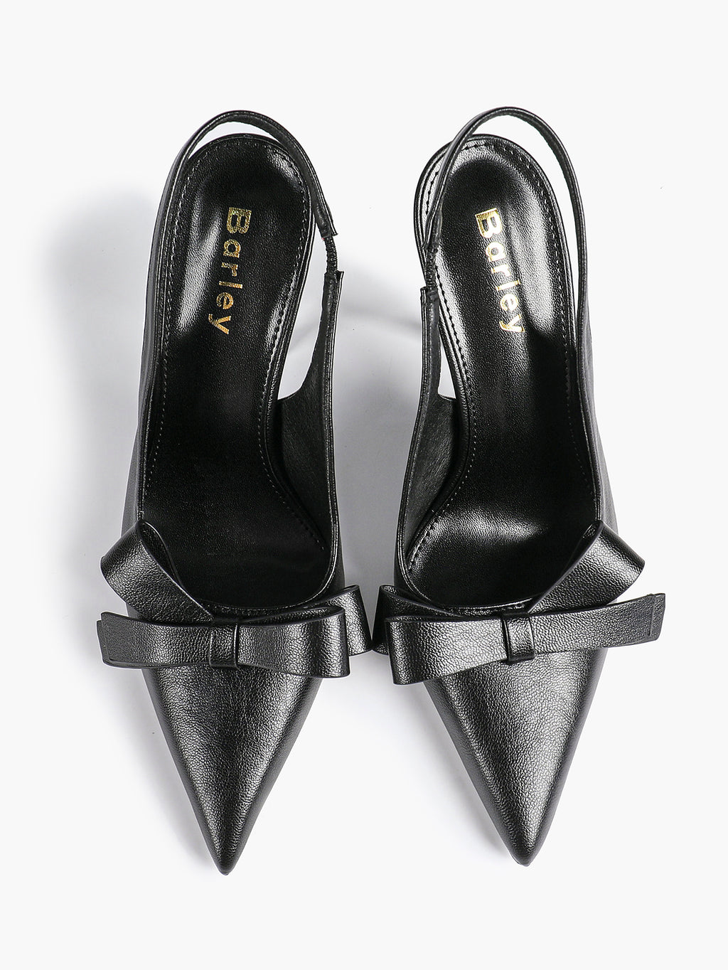 Pointed Toe Bow Detail Slingback Heels - Office Formal Evening Pumps