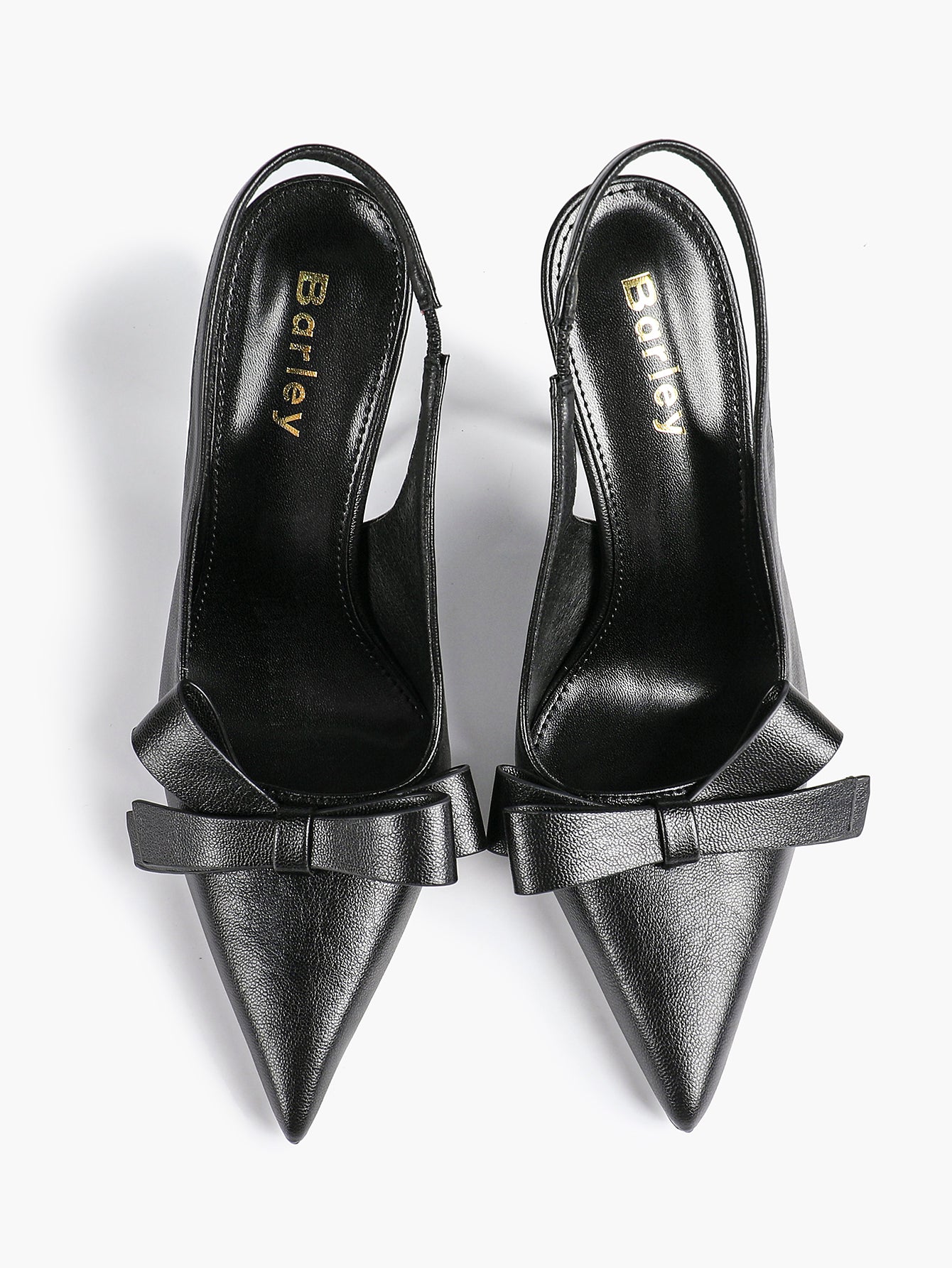 Pointed Toe Bow Detail Slingback Heels - Office Formal Evening Pumps