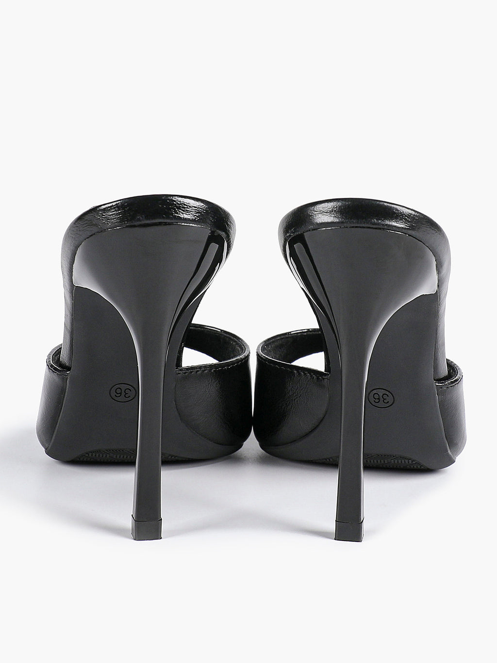 Leather Square Toe High Heel Mules Slip-On Stiletto Sandals Wedding Casual Shoes