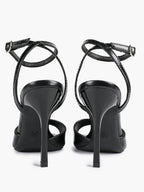 Women's Black Square Toe Ankle Strap Heeled Sandals Wedding Party Casual Shoes