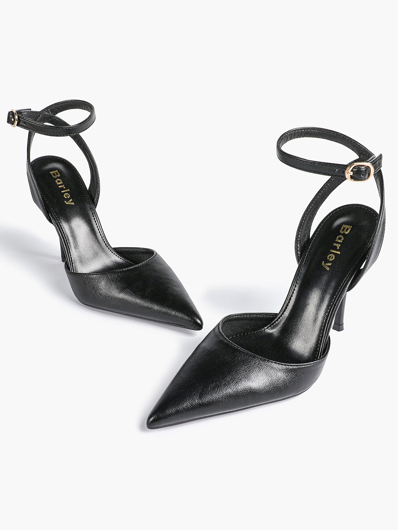 Classic Pointed Toe Ankle Strap Stilettos - Formal Event Heels