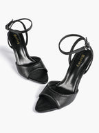 Open Toe Single Band Ankle Strap Heels Adjustable Sandals for Summer Date