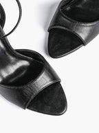 Open Toe Single Band Ankle Strap Heels Adjustable Sandals for Summer Date