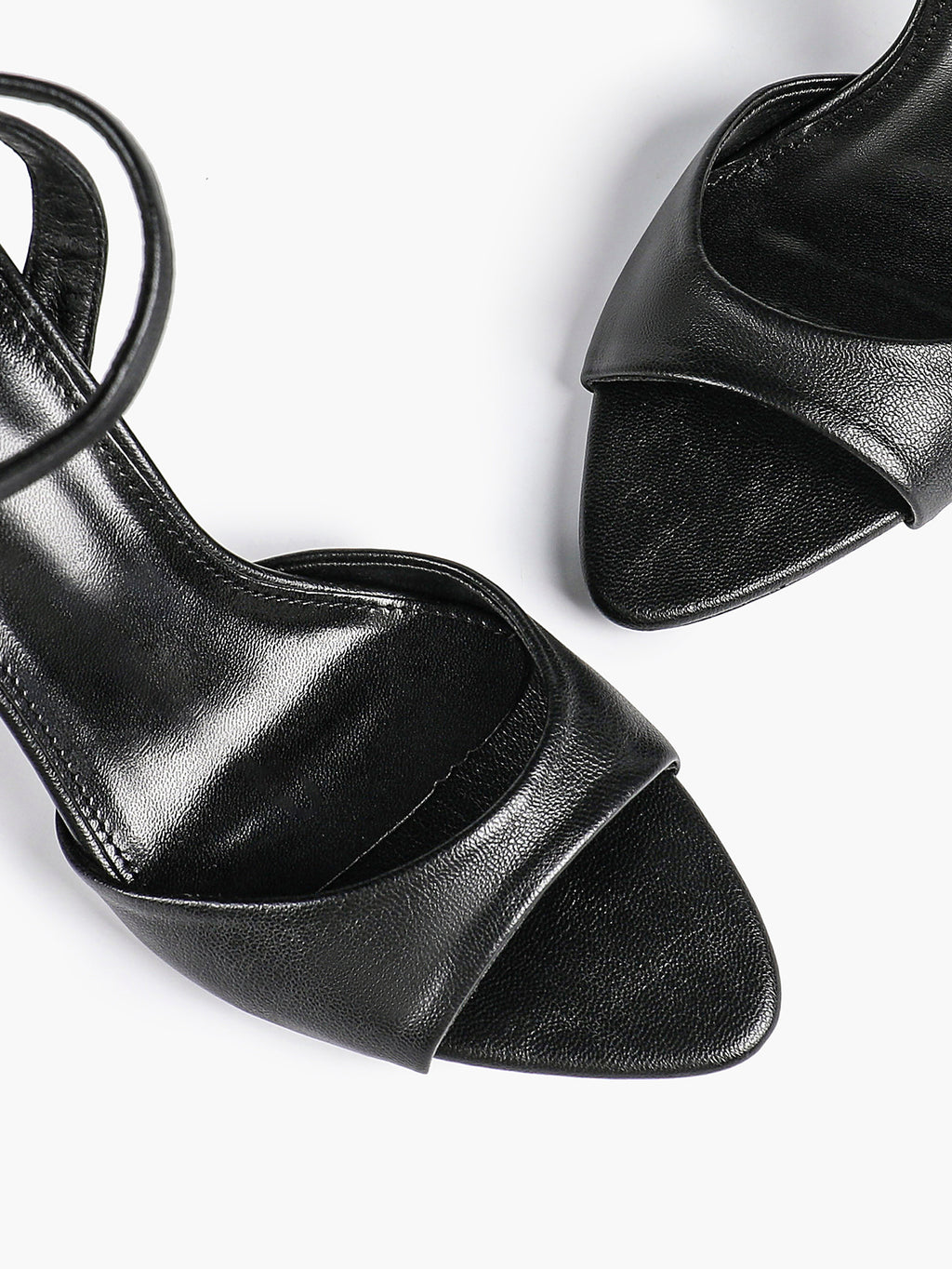 White Ankle Strap Open Toe Block Heeled Sandals - Wedding Party Office
