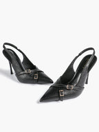 Women's Buckle Accent Pointed Toe Pumps Heels - Party Date Night Heels