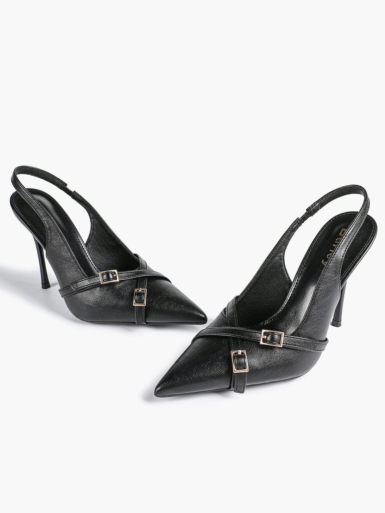 Women's Buckle Accent Pointed Toe Pumps Heels - Party Date Night Heels