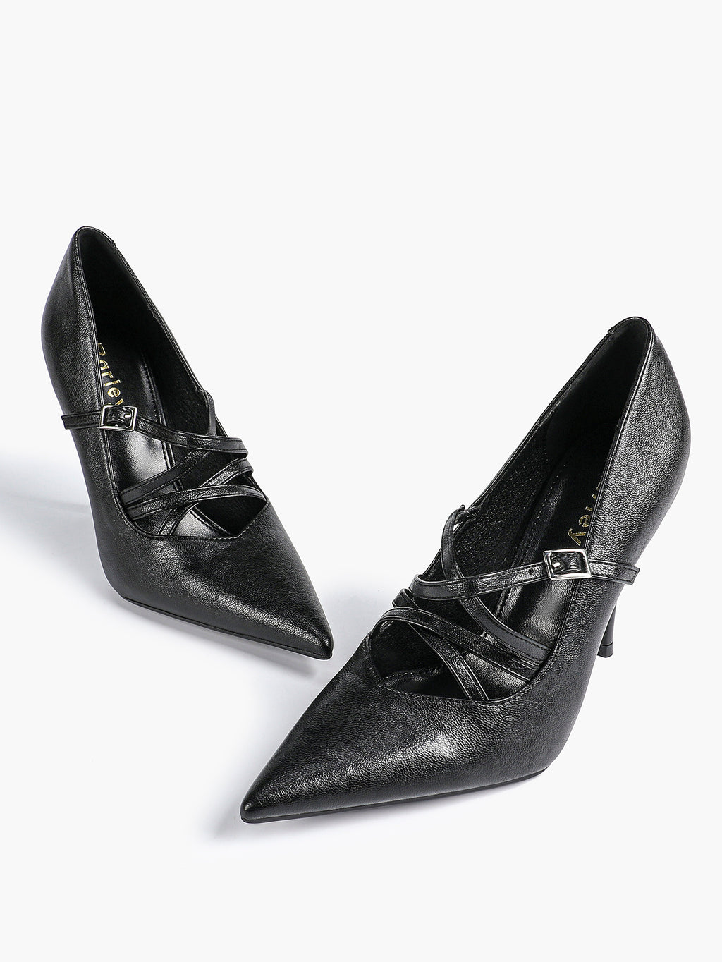 Cross Buckle Slingback Heels - Classic Pointed Toe Pumps