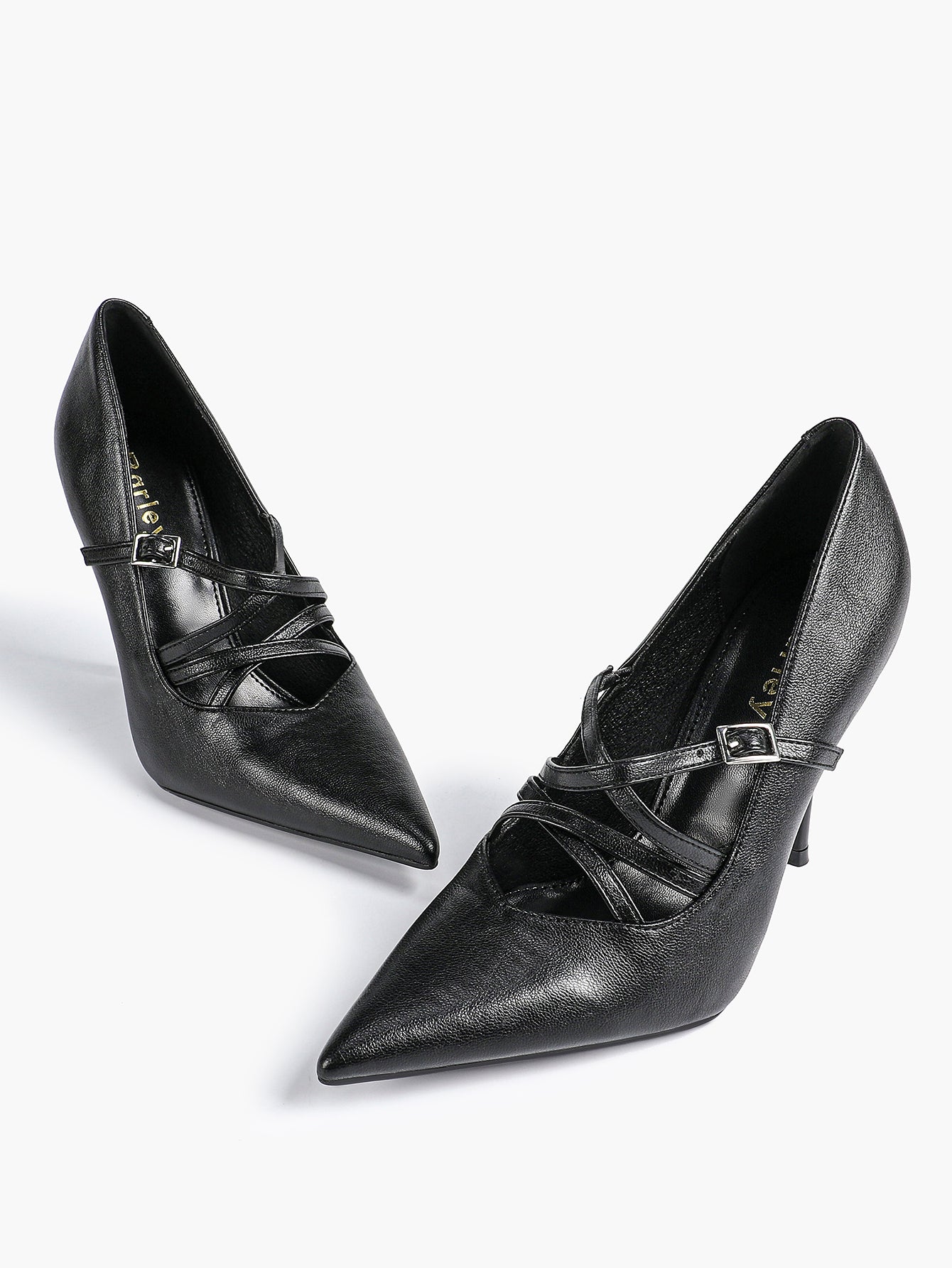 Cross Buckle Slingback Heels - Classic Pointed Toe Pumps
