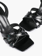 Crisscross Strap Slingback Heeled Sandals Square Toe Stiletto Pumps Wedding Date Night