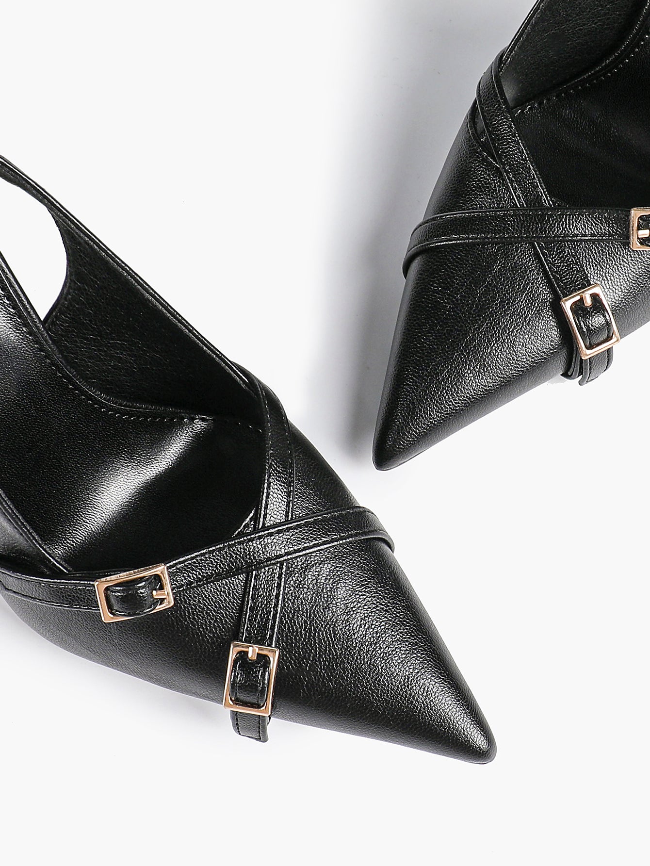 Women's Buckle Accent Pointed Toe Pumps Heels - Party Date Night Heels