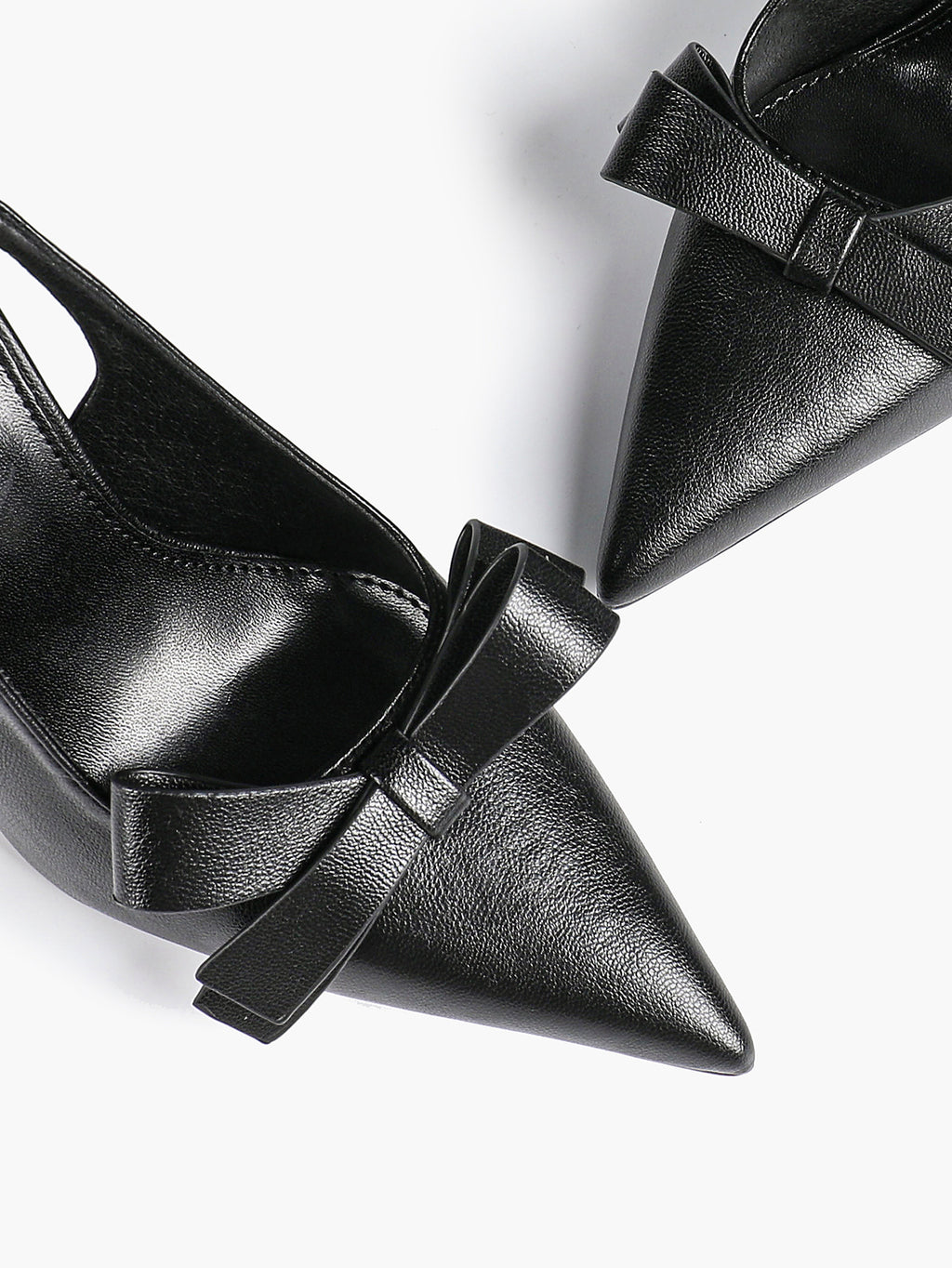 Pointed Toe Bow Detail Slingback Heels - Office Formal Evening Pumps