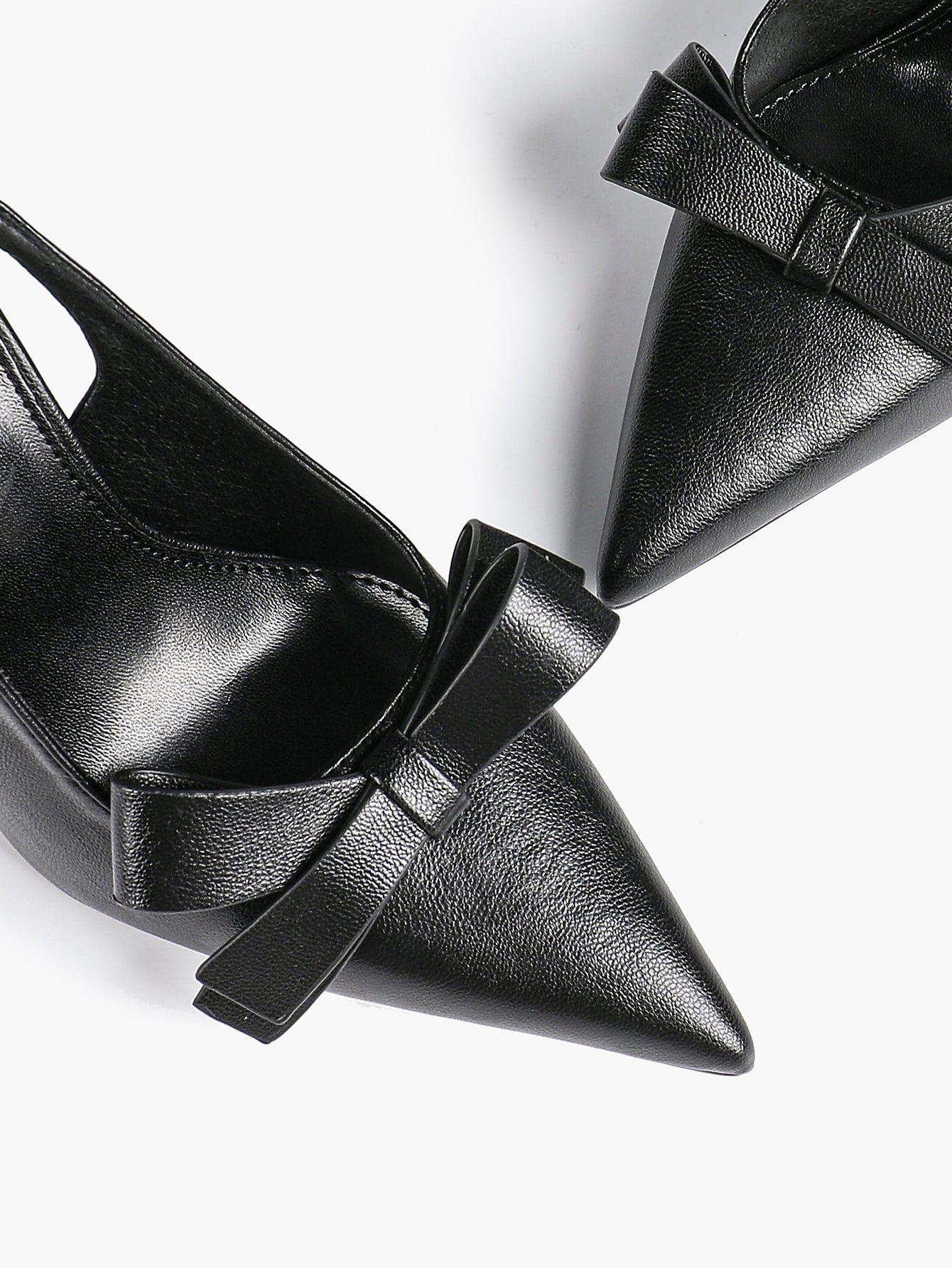 Pointed Toe Bow Detail Slingback Heels - Office Formal Evening Pumps
