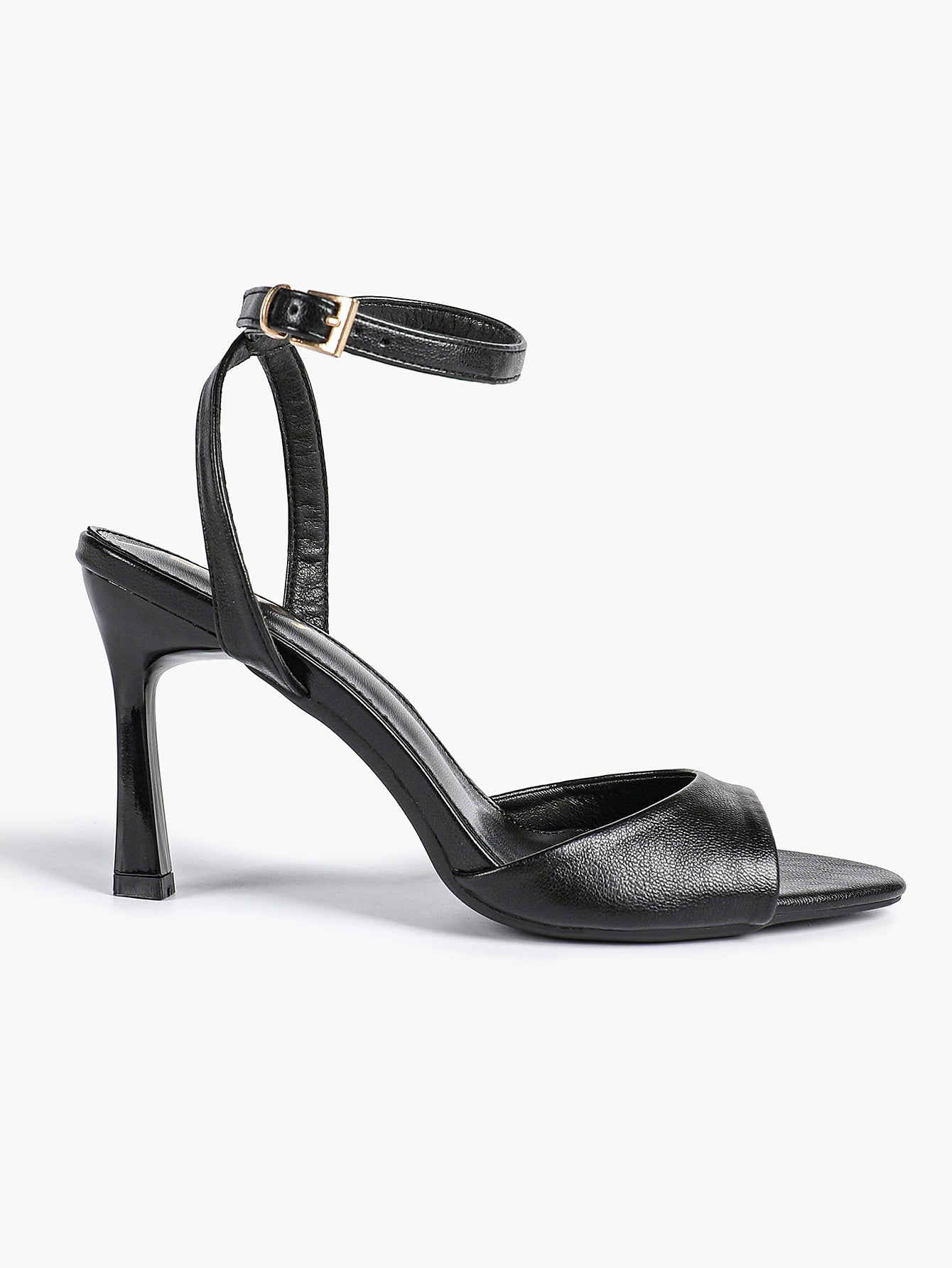 White Ankle Strap Open Toe Block Heeled Sandals - Wedding Party Office