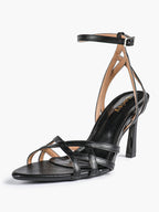 Crisscross Strappy Ankle Strap Metallic Silver Stiletto Sandals Party Date Night